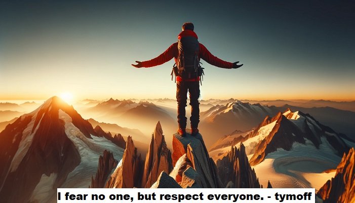 i fear no one, but respect everyone. - tymoff